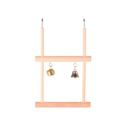 Swinging trapeze double with bell