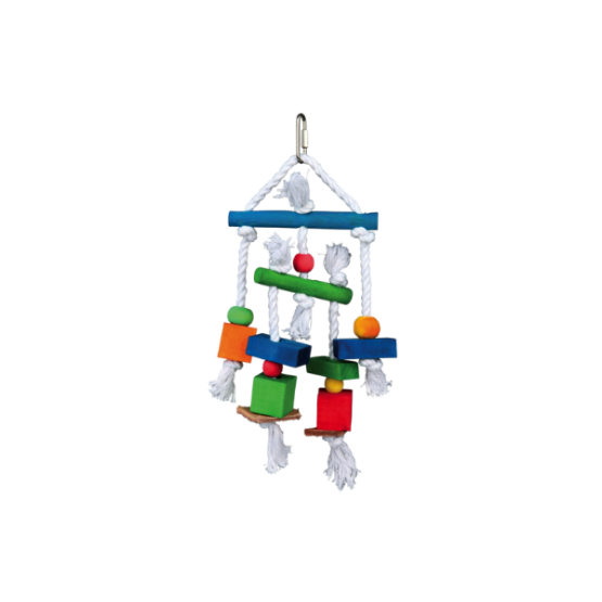 Wooden Toy on a Rope, Colourful, 24 cm